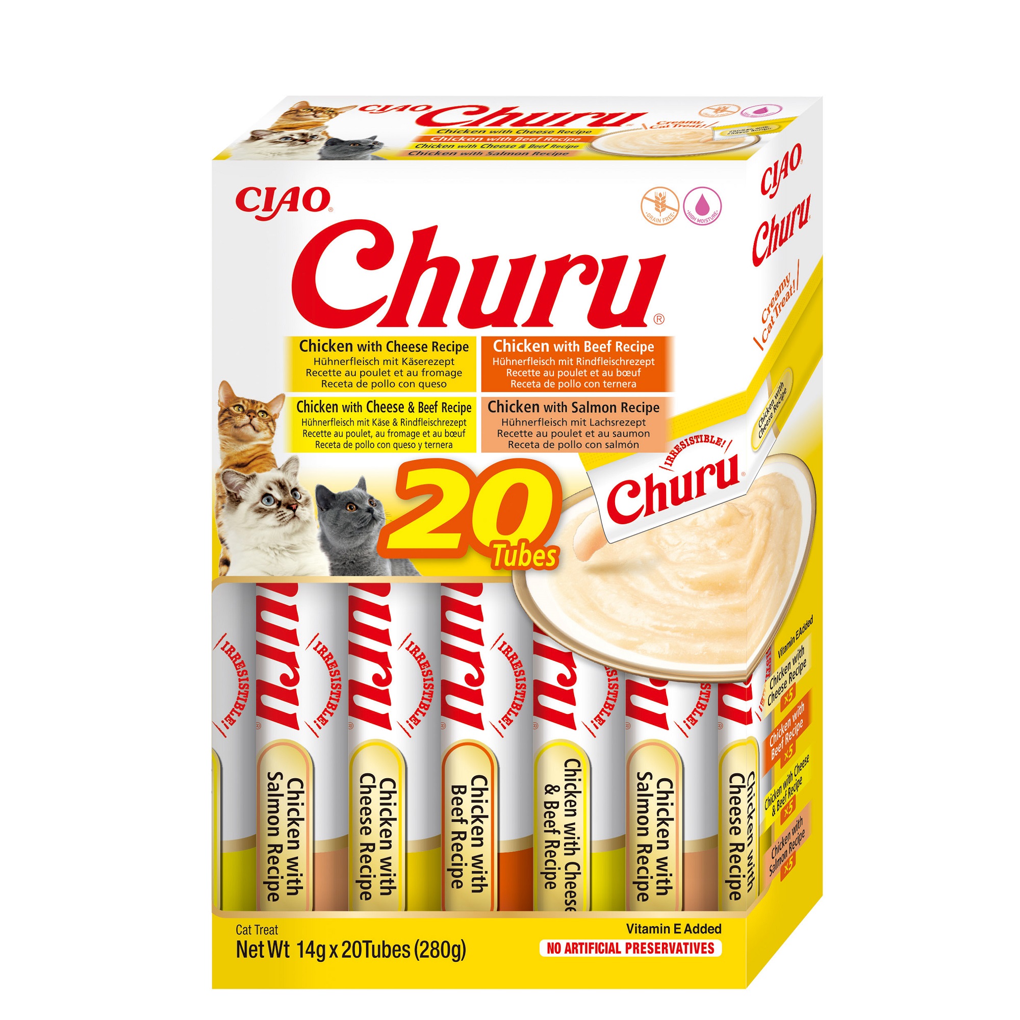 Inaba Cat Ciao Churu, varietăți de pui 20 x 14 g