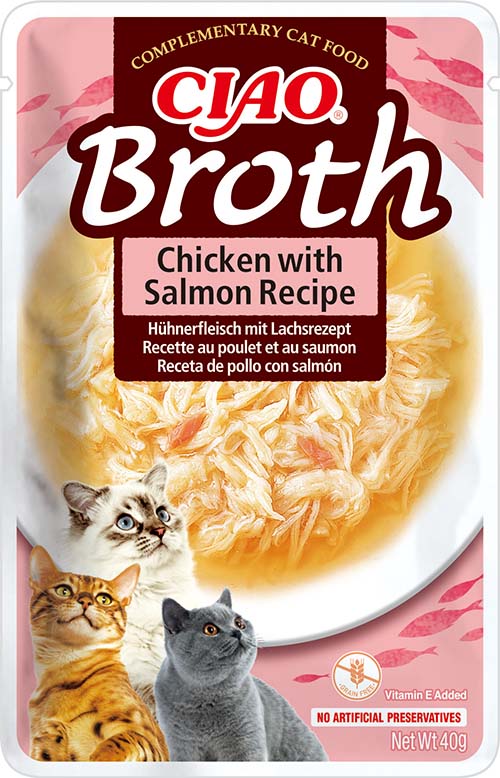 INABA Cat Ciao Broth - Hühnerfleisch mit Lachsrezept 40 g