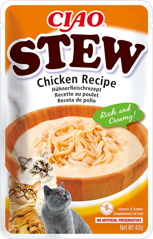 Inaba Cat Ciao Stew krémes ragu macskaeledel - csirke, fésűkagyló 40 g