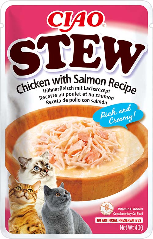 Inaba Cat Ciao Stew kremowa potrawka dla kota - kurczak, łosoś, przegrzebki 40 g