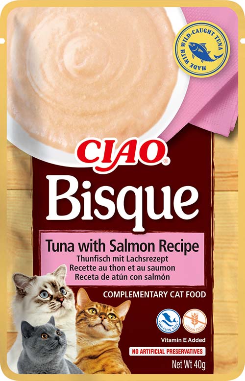 Inaba Cat Ciao Bisque krémes püré macskaeledel - tonhal, lazac 40 g