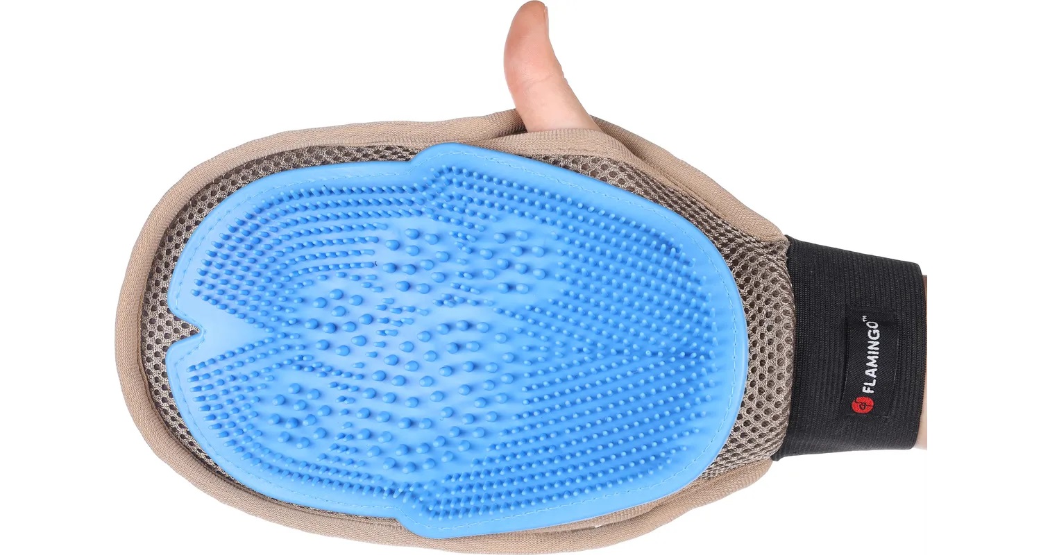 Flamingo Weva 3in1 rukavice pro masírování, česání a odstraňování uvolněné srsti 1 ks