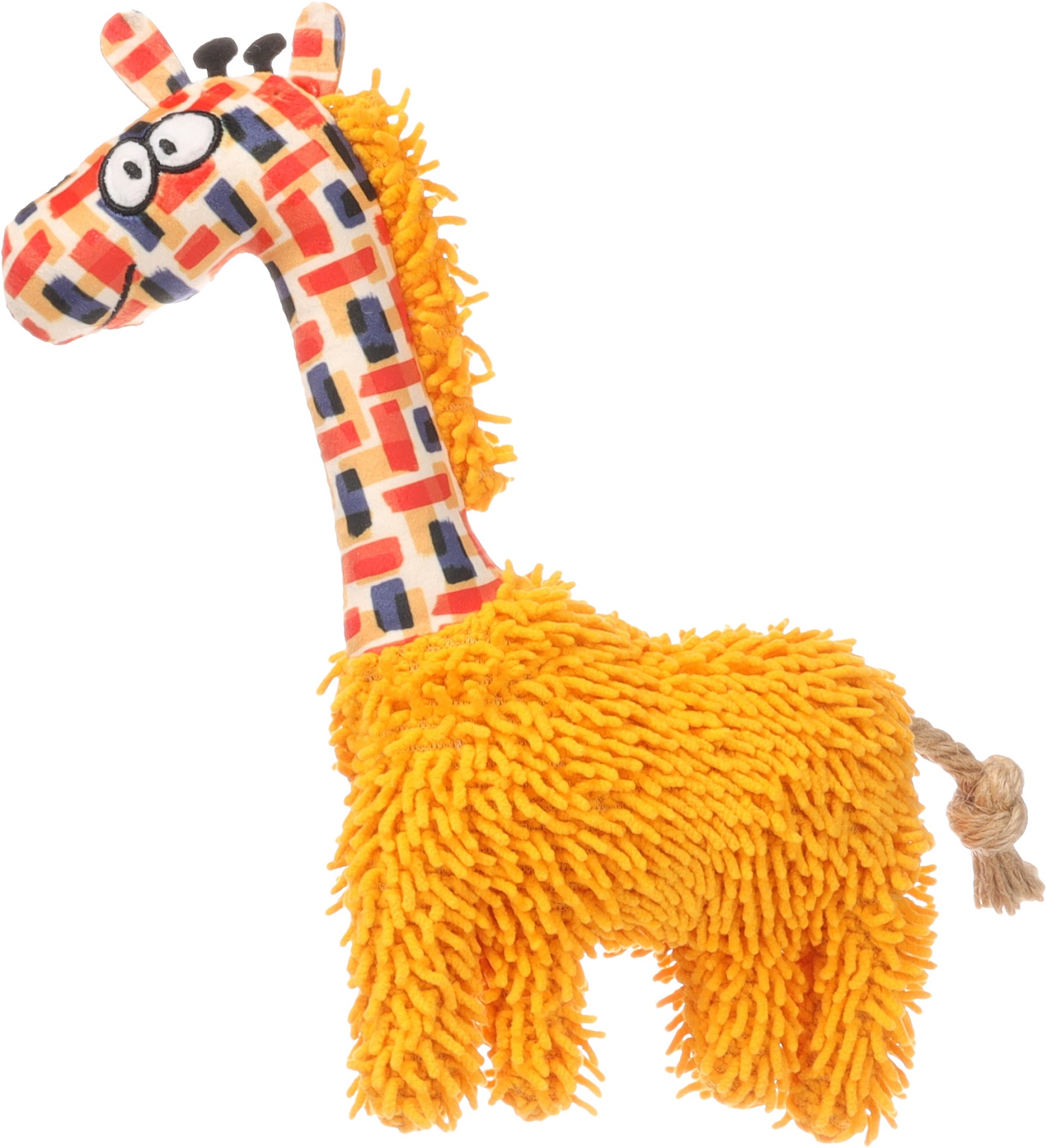 FLAMINGO Saffia Plüschtiere mit Seil Hundespielzeug - Mehrere Ausführungen 1 Stk Saffia Giraffe mit Seil Ocker (21 cm x 6 cm x 30 cm)