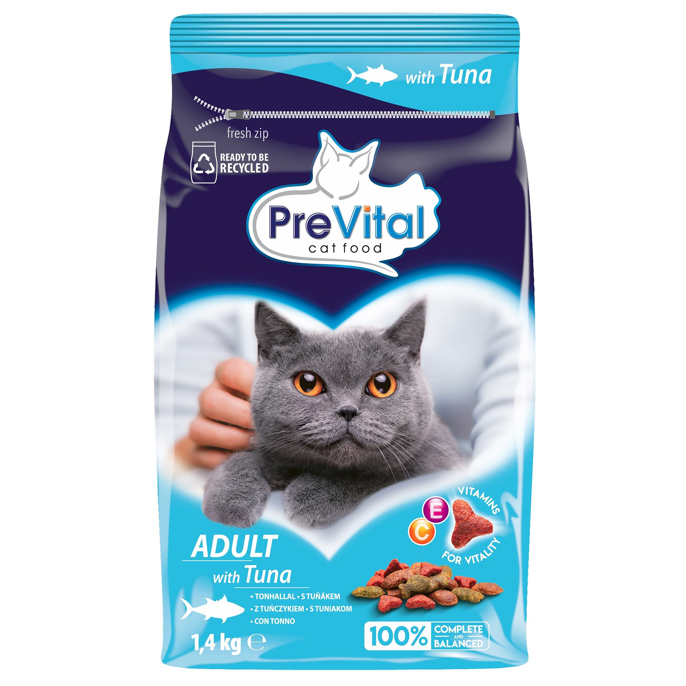 PreVital Adult Trockenfutter für Katzen - Thunfisch 2 x 1,4 kg - MHD: 09.11.2026