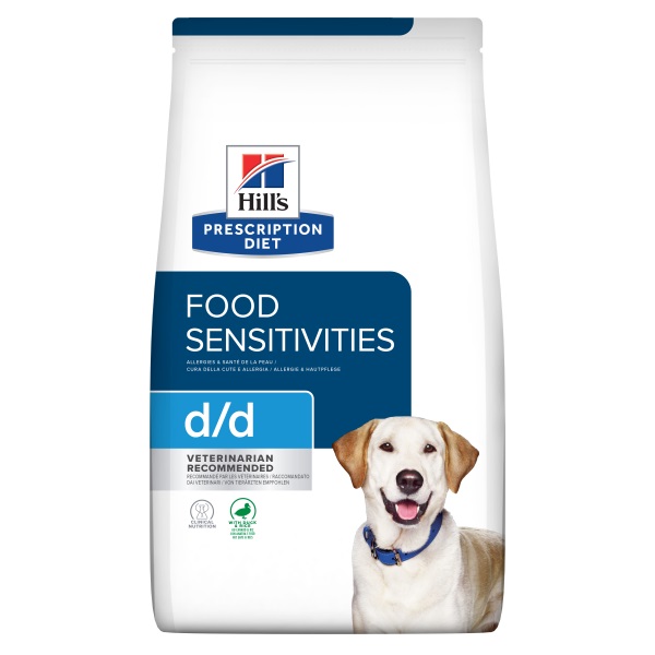 Hill's Prescription Diet d/d Food Sensitivities hrana uscata pentru caini cu rata & orez 12 kg