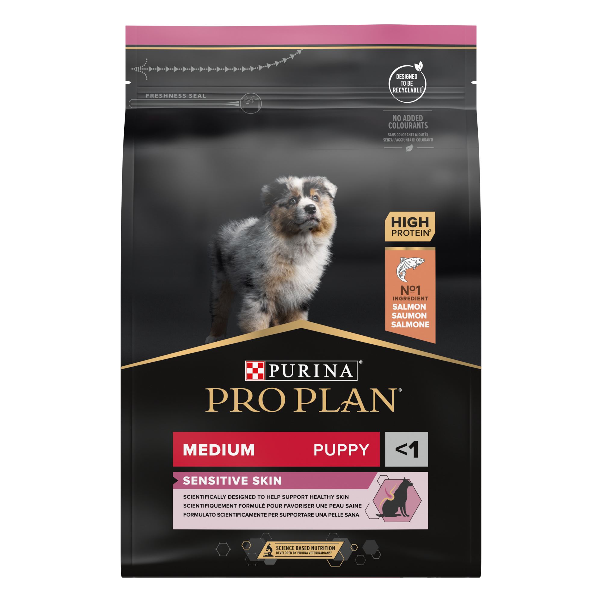 Pro Plan Puppy Medium Sensitive Skin Optiderma 12 kg