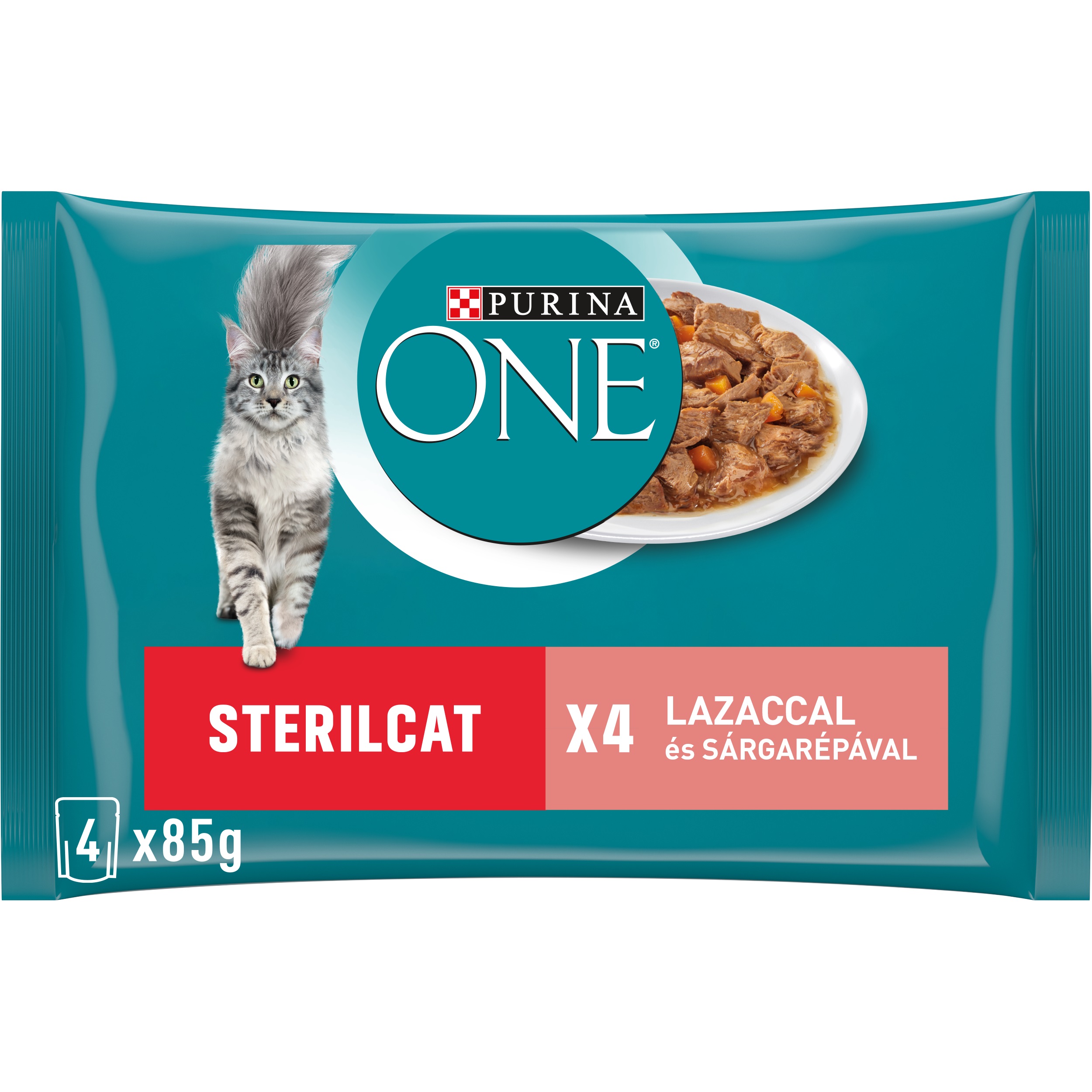 Purina ONE Sterilcat kapsičky pro kočky - s lososem a mrkví 4 x 85 g