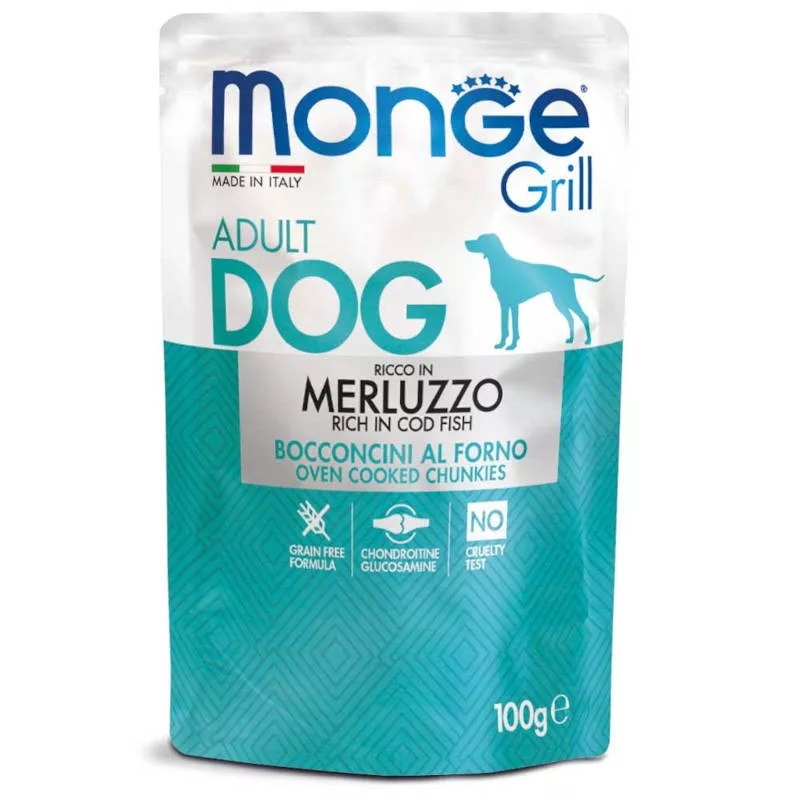 Monge Grill Dog Adult krmivo pro psy v kapsičkách - treska 100 g