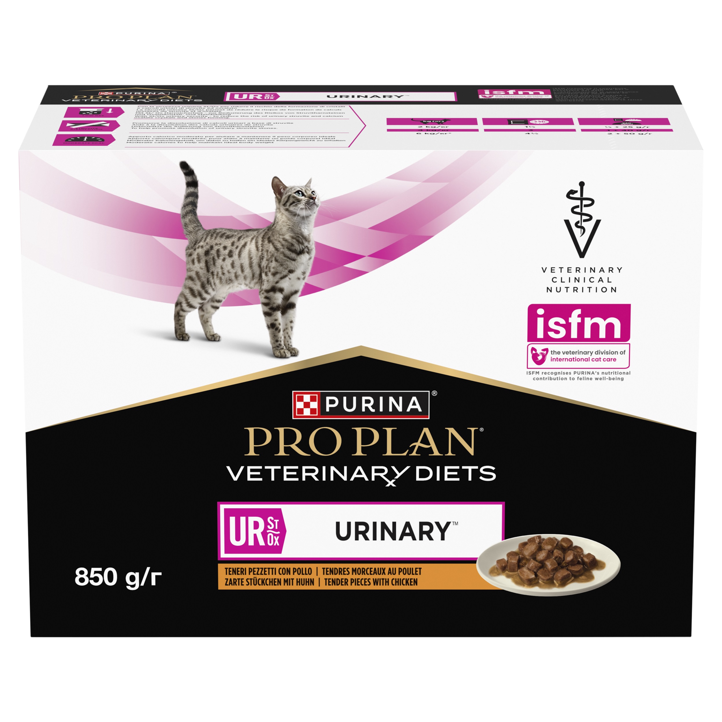 Purina Pro Plan Veterinary Diets Feline UR Urinary vlhké krmivo pro kočky s kuřecím masem 10 x 85 g