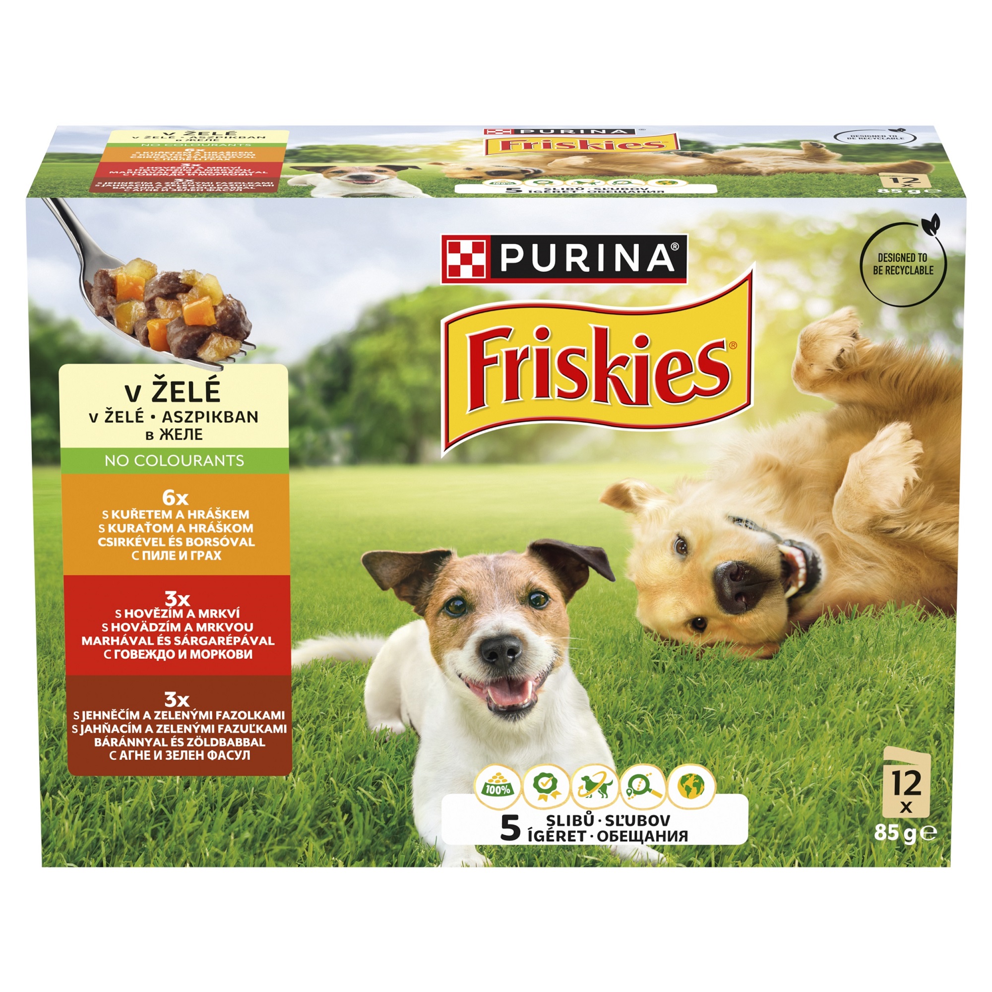 Friskies výběr mokrého krmiva pro psy v želé 12 x 85 g