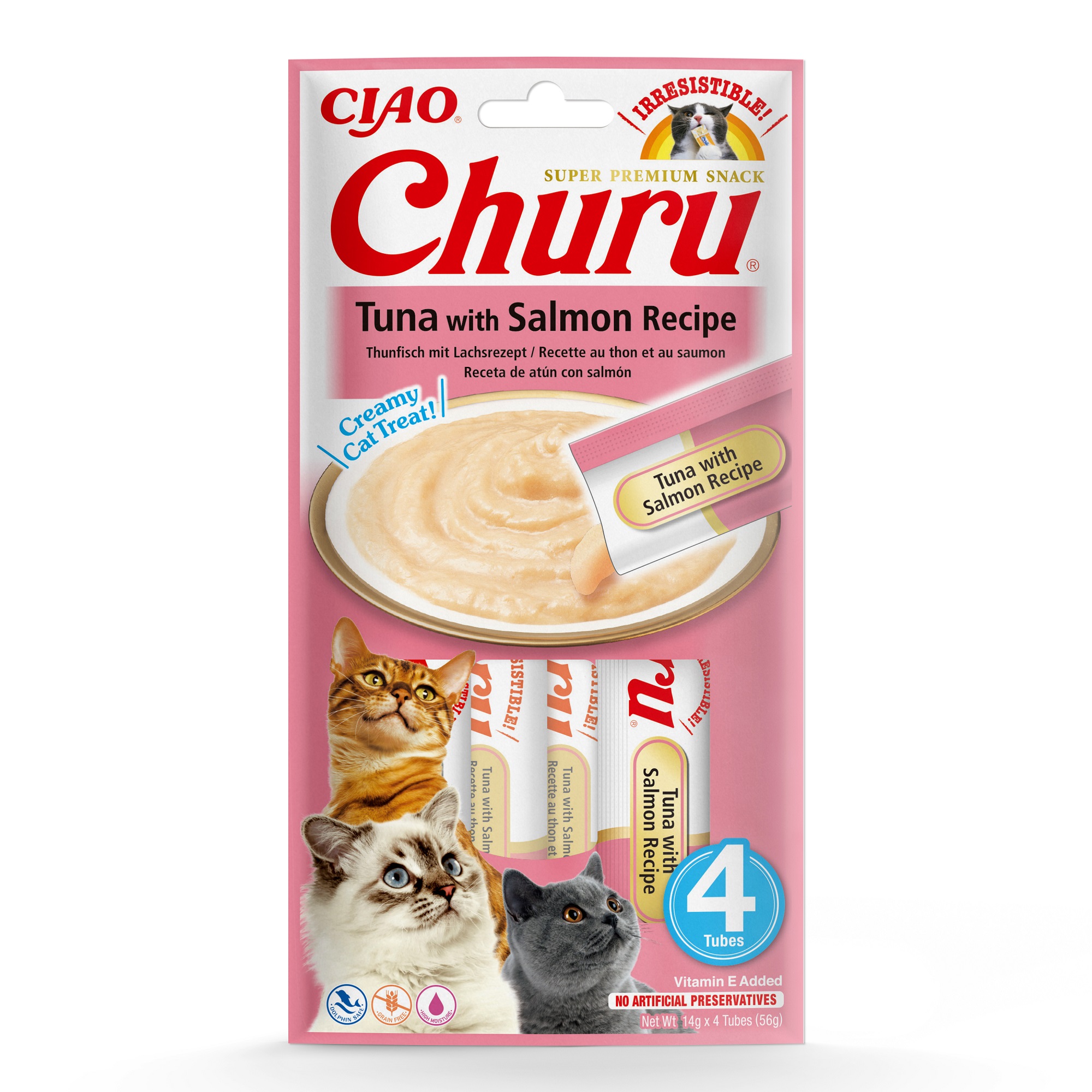 INABA Cat Churu Purée - ton și somon 4 x 14 g