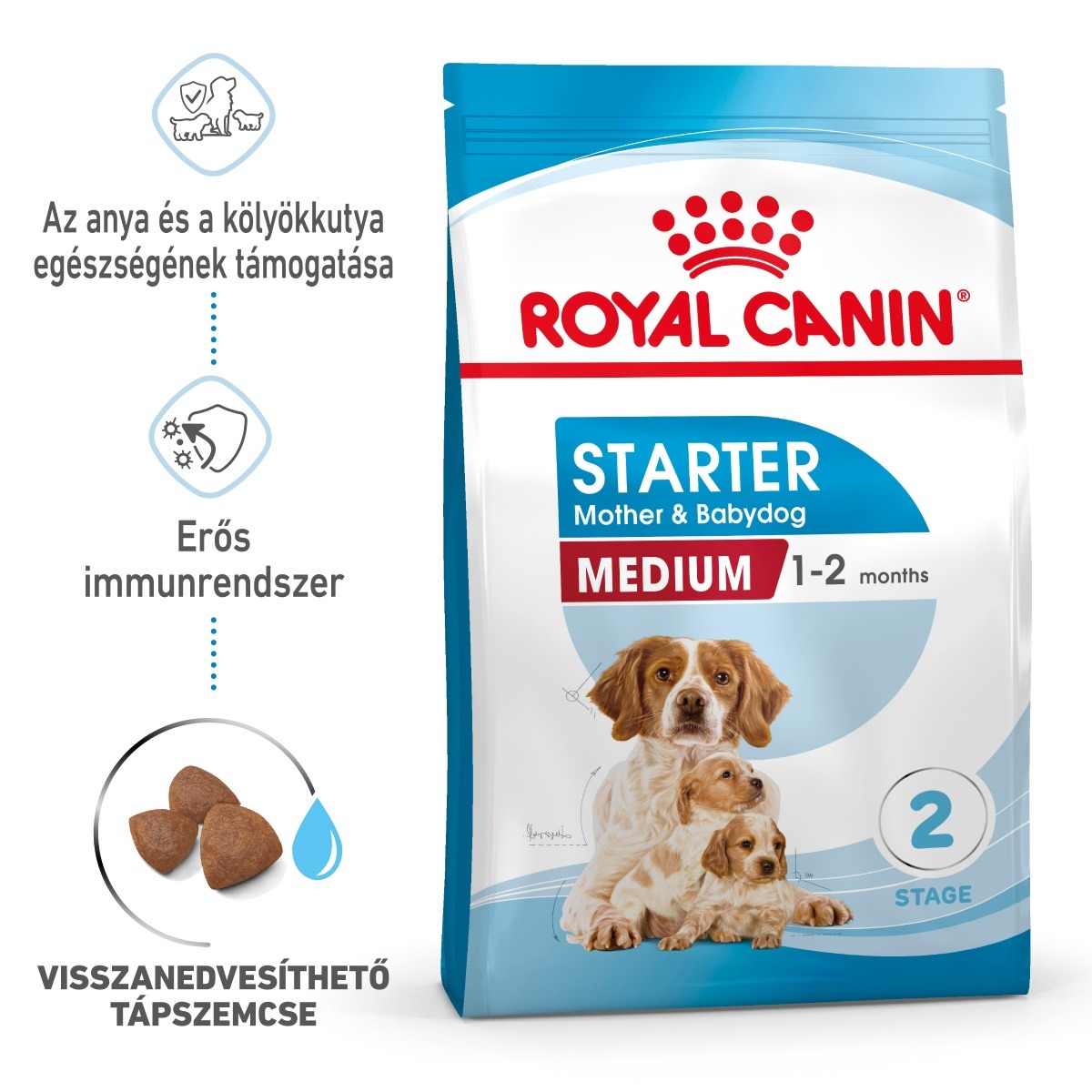 Royal Canin Medium Starter Mother & Babydog - közepes testű kölyök vemhes kutya száraz táp 15 kg