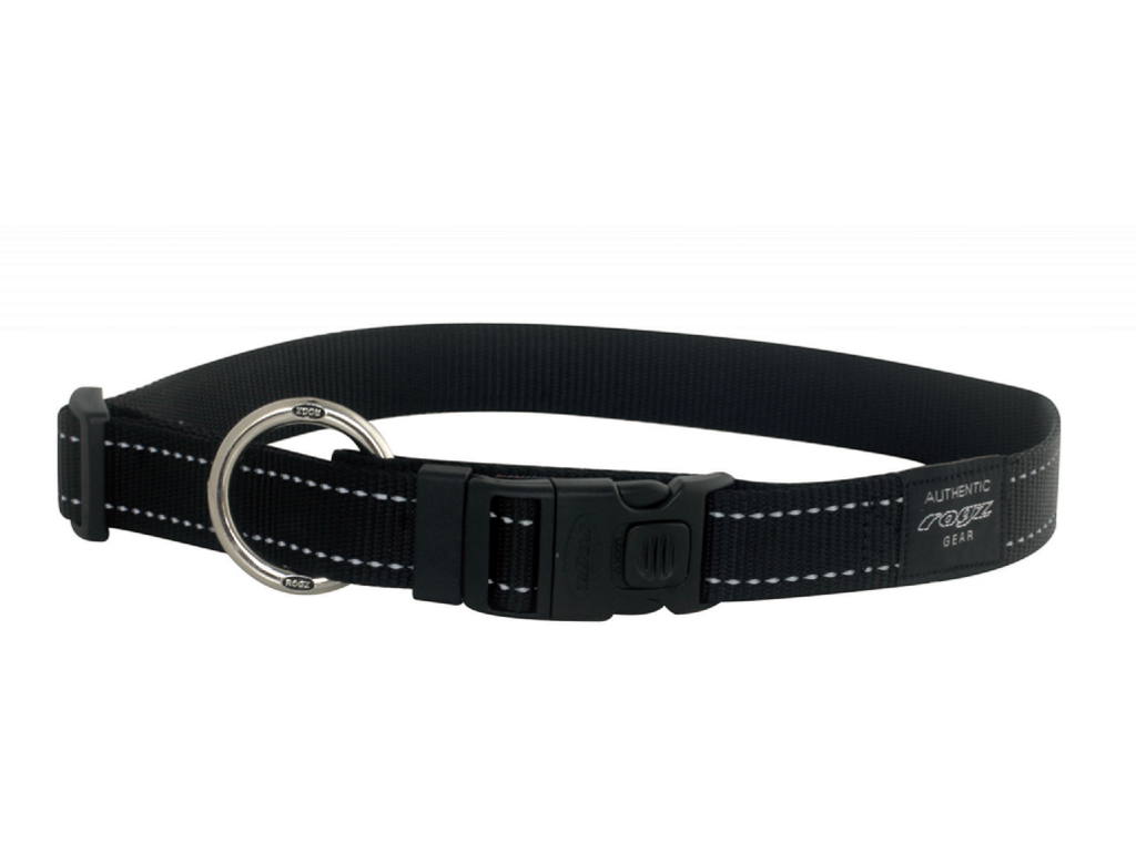 ROGZ Utility Halsband - Schwarz XXL (HB19-A) 40 mm breit / 50-80 cm verstellbar