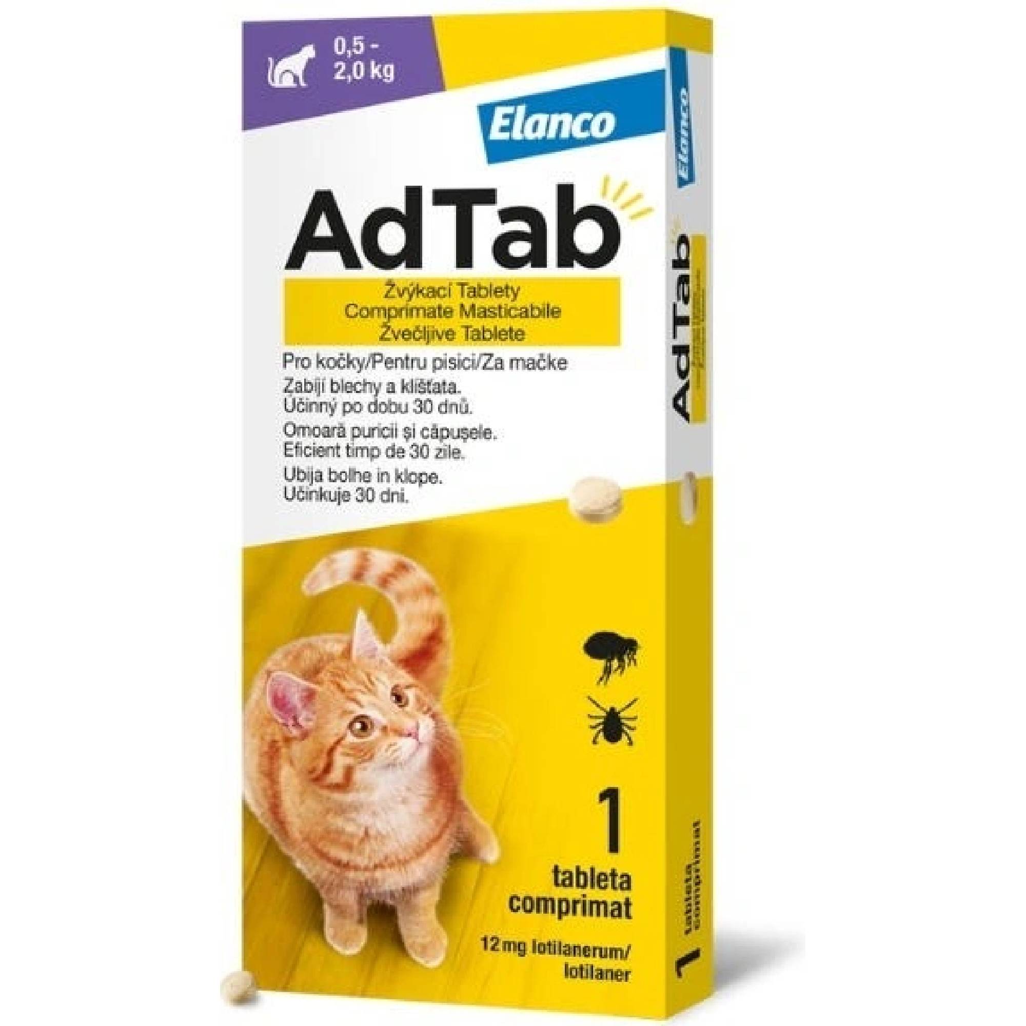 AdTab™ žuvacie tablety pre mačky 1 ks / pre 0,5-2 kg