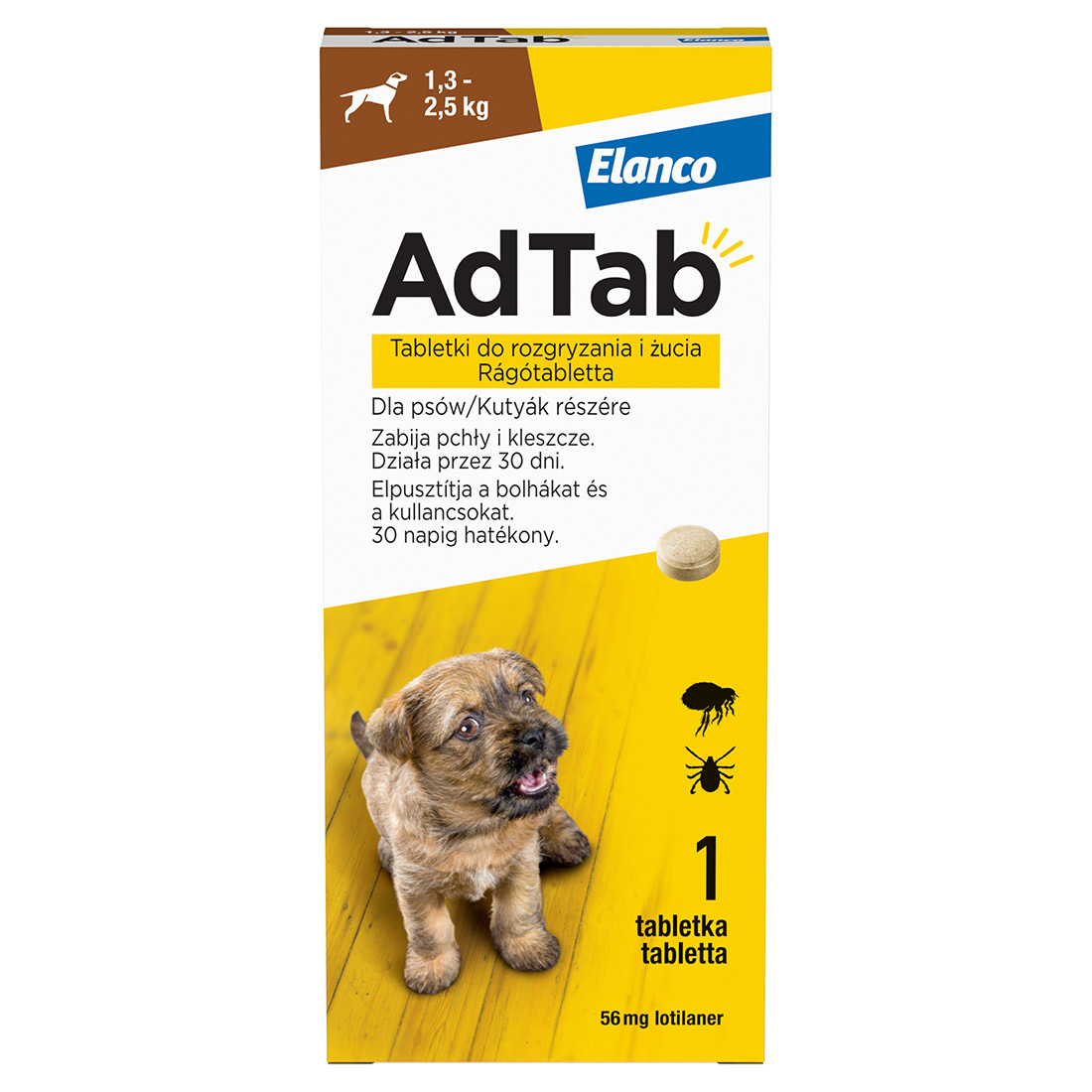 AdTab™ žvečljive tablete za pse 1,3-2,5 kg