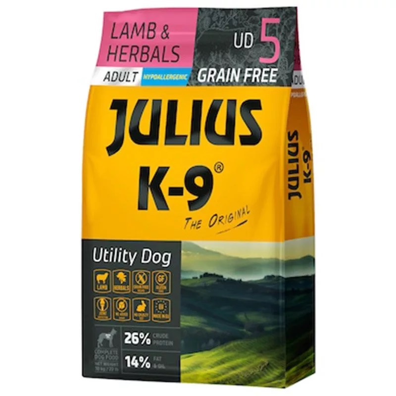 Julius K-9 Utility Dog Hypoallergenic Adult Small - jehněčí a bylinky 10 kg