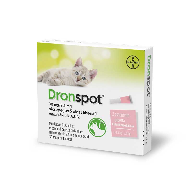 Dronspot spot on pre mačky malého vzrastu (0,5-2,5 kg) A.U.V. 2 x 0,35 ml