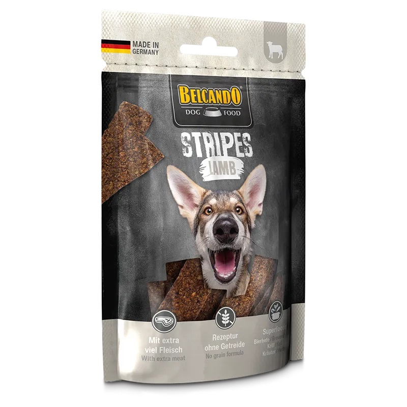 Belcando Stripes Snack - jehněčí plátky 70 g