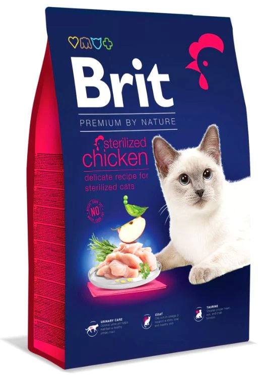 Brit Premium by Nature Cat Sterilized - kuřecí 8 kg