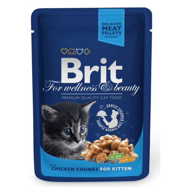 Brit Premium Cat Chicken Chunks for Kitten kapsičky 100 g