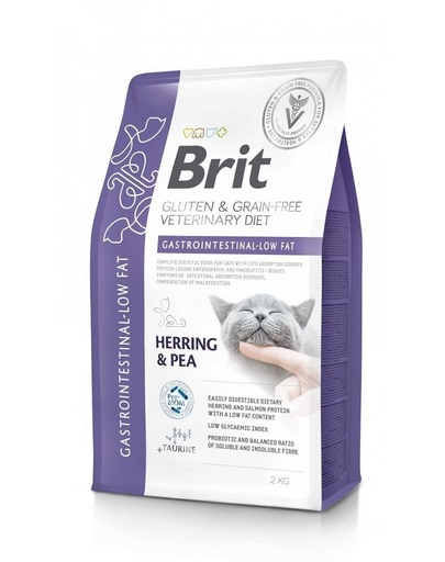Brit Veterinary Diet Gastrointestinal - Low fat suché krmivo pro kočky 2 kg