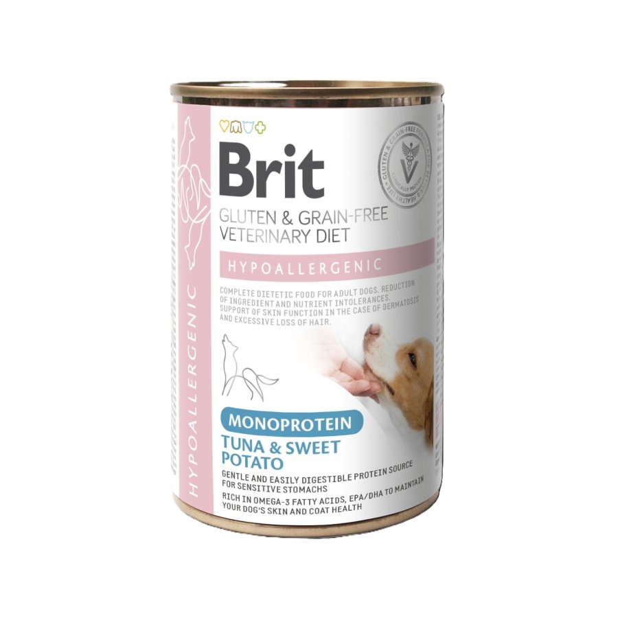 Brit VETERINARY DIET Dog HYPOALLERGENIC MONOPROTEIN Tuna & Sweet Potato Nassfutter für Hunde 400 g