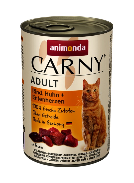 Animonda Cat Carny Adult, hovězí, kuřecí a kachní srdce 400 g