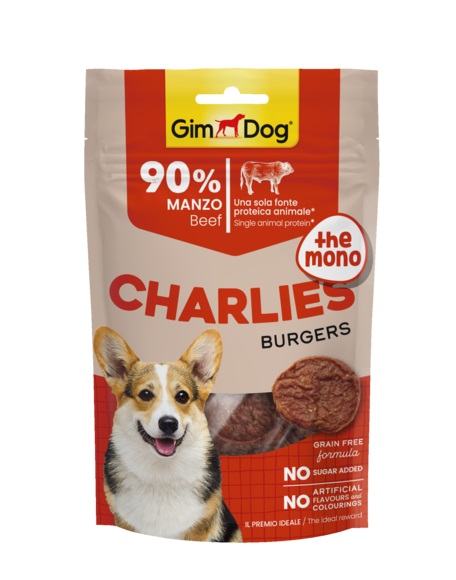 GimDog Charlies Burgers recompense câini, cu vită 70 g