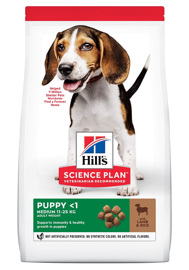 Hill's Science Plan Puppy Medium krmivo pro psy s jehněčím a rýží 14 kg