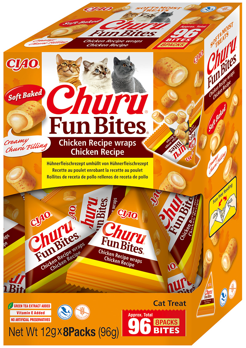 Inaba Ciao Churu Fun Bites – kuřecí wrapové kousky 96 g