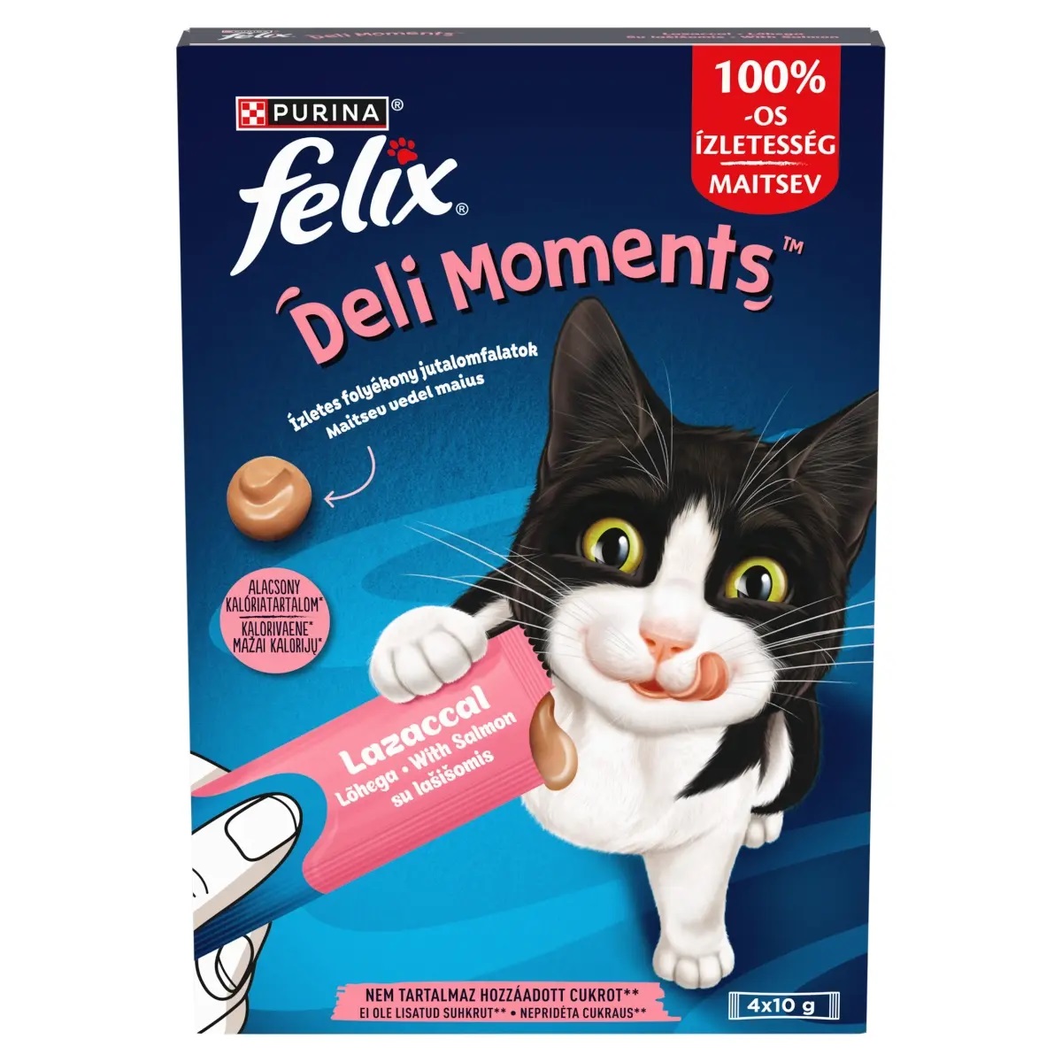 Felix Deli Moments jutalomfalat macskáknak - lazac 4 x 10 g