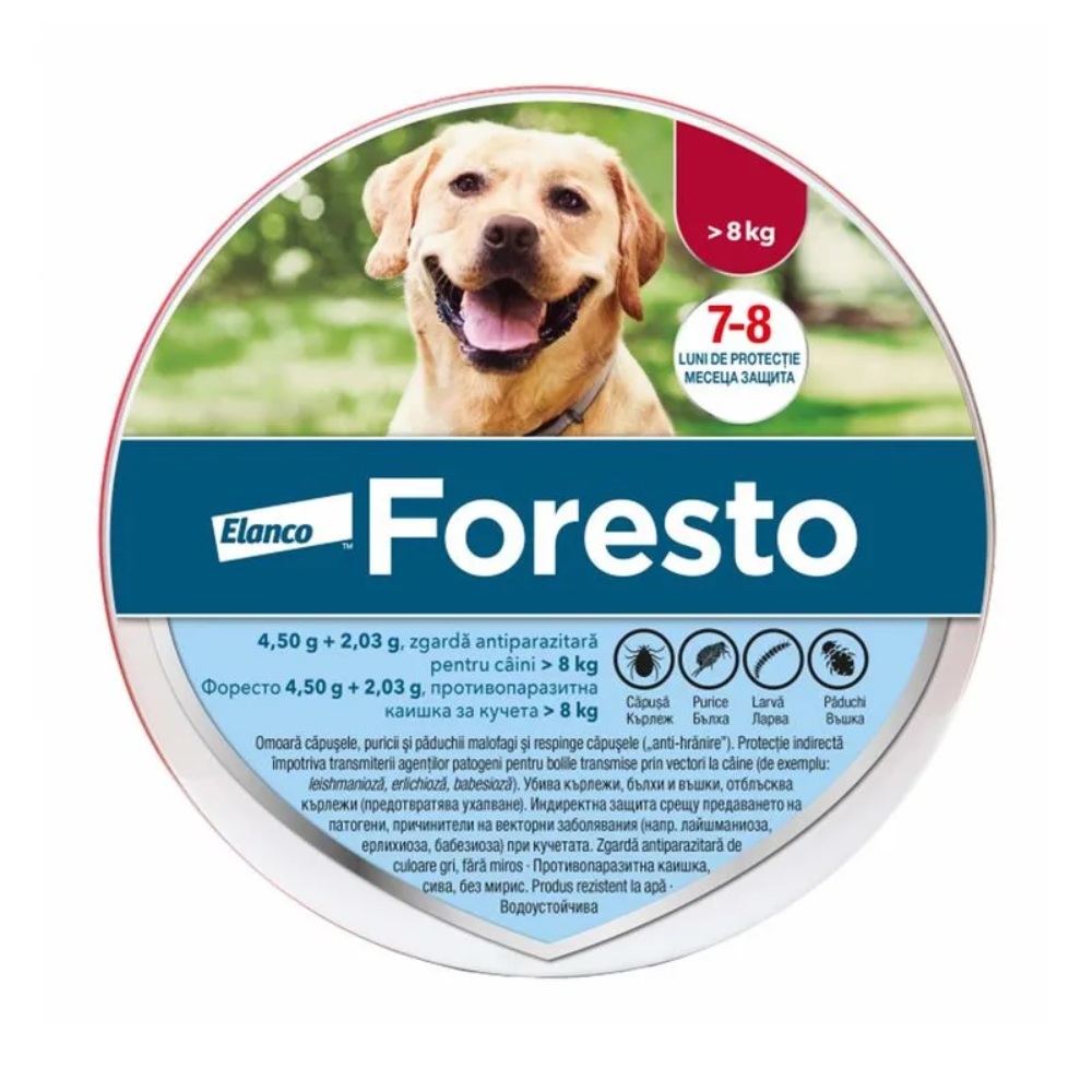 Zgarda Foresto antiparazitara 70 cm - (peste 8 kg)