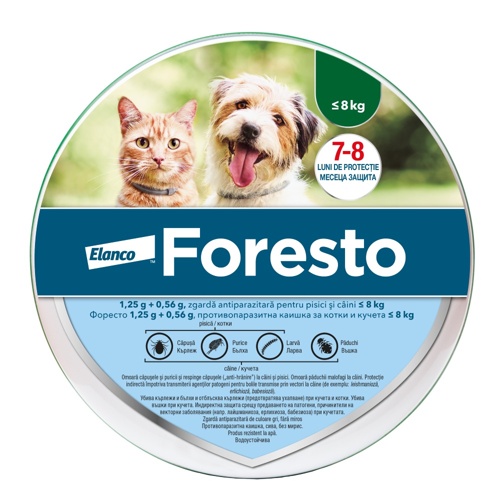 Zgarda Foresto antiparazitara 38 cm (sub 8 kg)