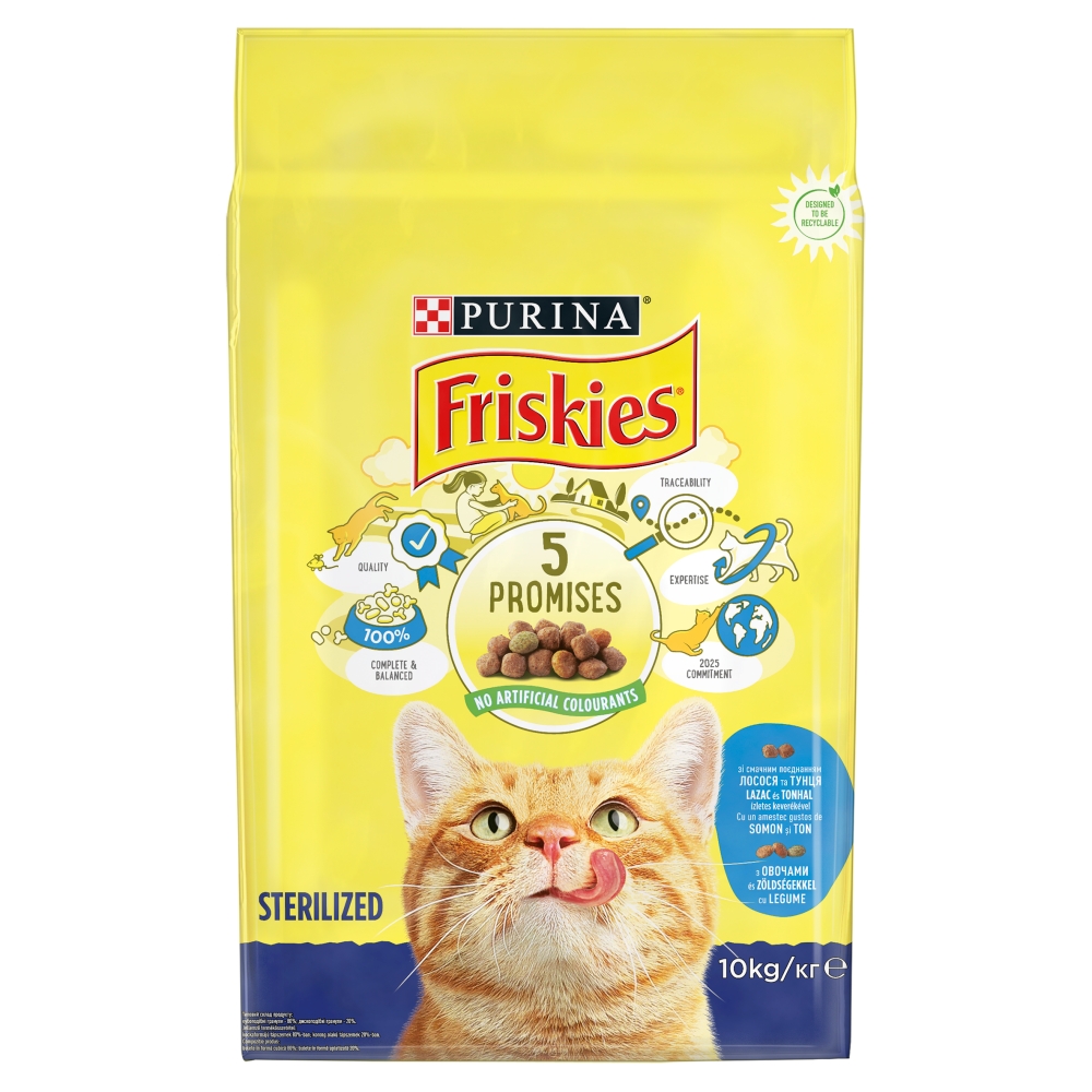 Friskies Steril granule pro kočky - s lososem a přidanou zeleninou 2 x 10 kg