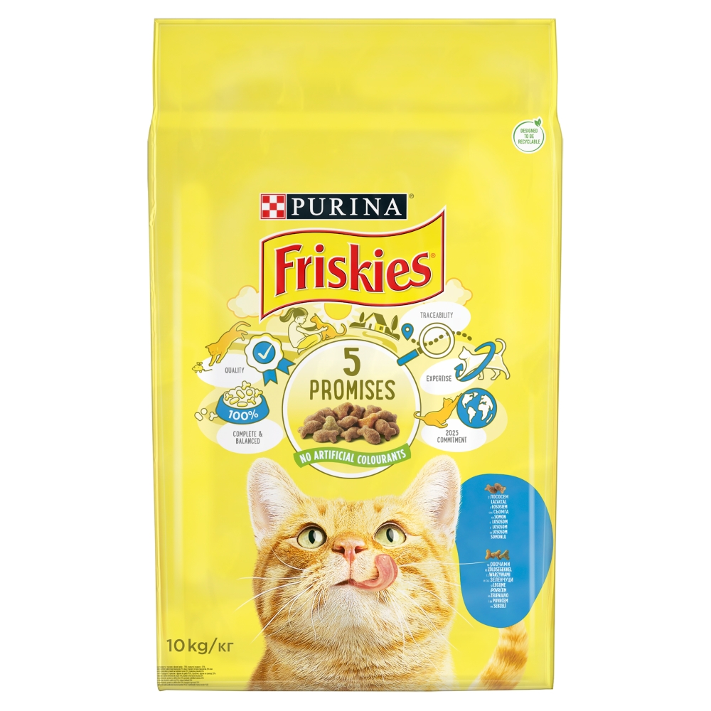 Friskies granule pro kočky - s lososem a přidanou zeleninou 2 x 10 kg
