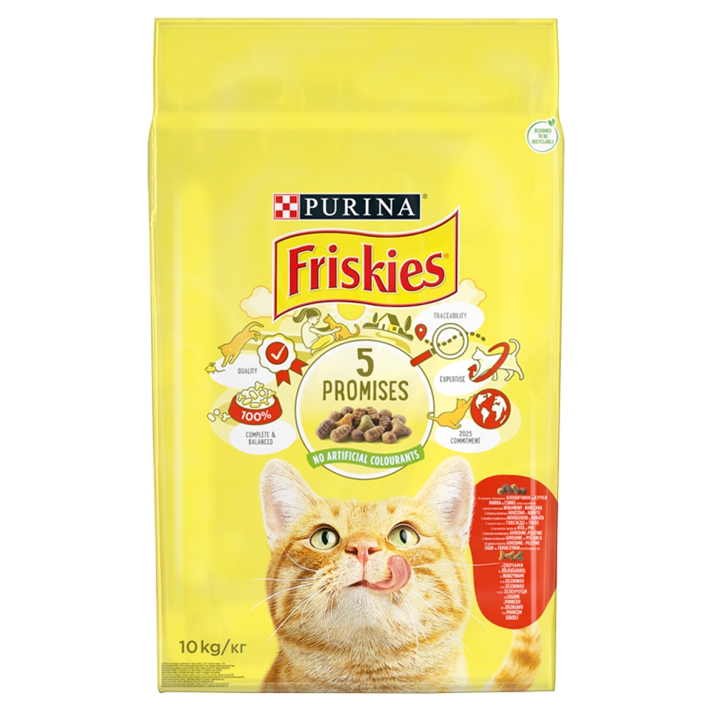 Friskies granule pro kočky - s hovězím, kuřecím a zeleninou 2 x 10 kg