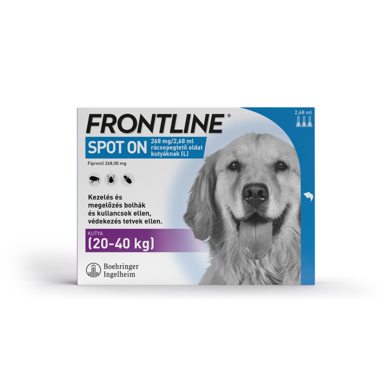 Frontline Spot On Câini L (20-40 kg) - 3 pipete