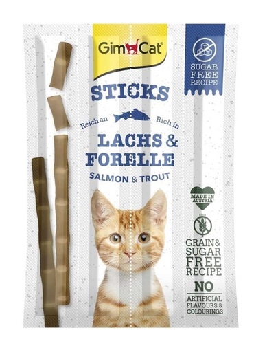 GimCat Snack Sticks - somon & păstrăv 10 buc.