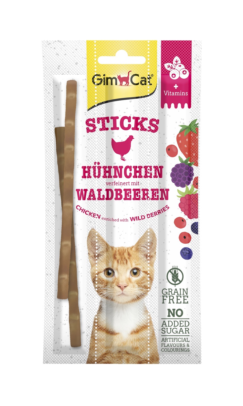 GimCat Sticks pui și fructe de pădure 3 buc.