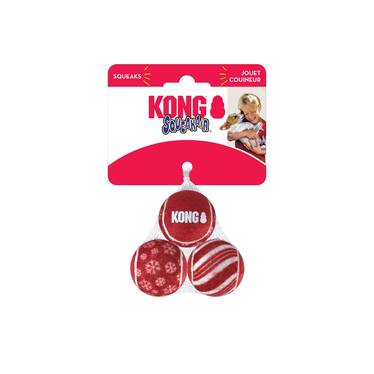 KONG Vánoční Squekair Ball Small (H21D141)