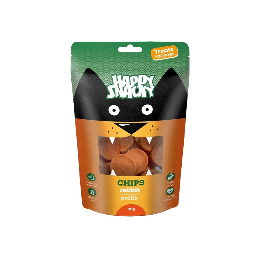 Happy Snacky Chips Hundesnacks - Kaninchen 80 g