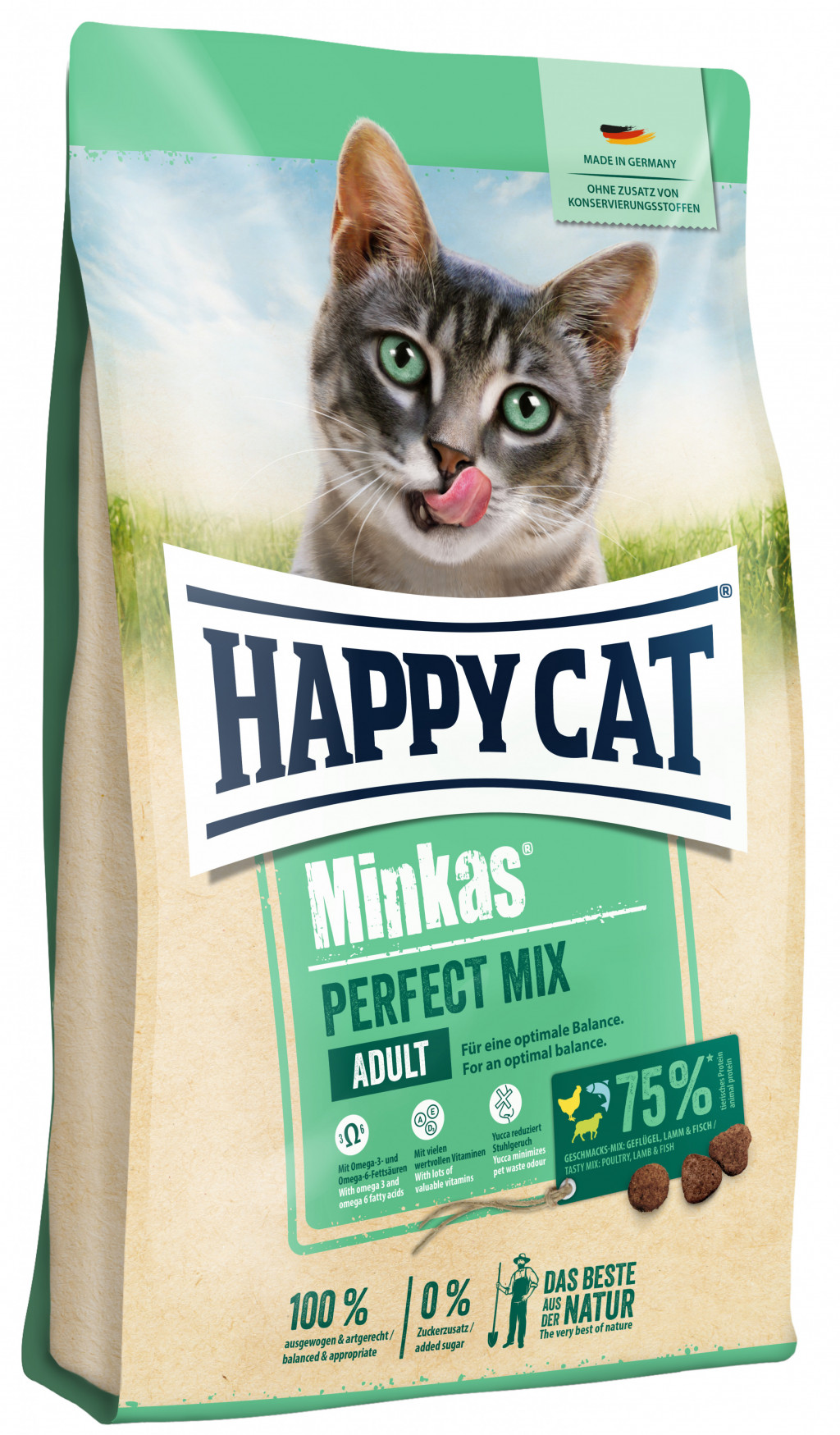 Happy Cat Minkas Perfect Mix - baromfi, hal & bárány 10 kg