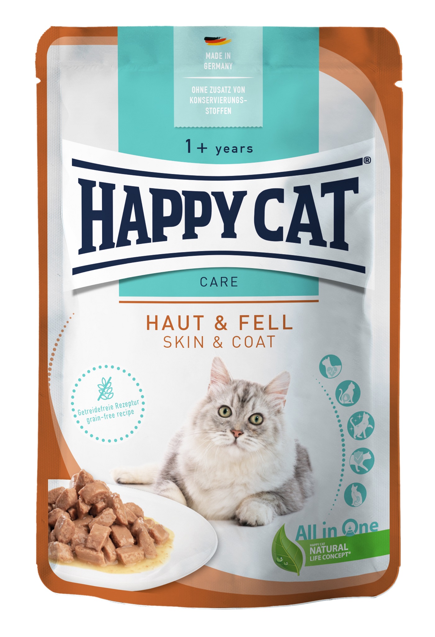 Happy Cat Sensitive Skin & Coat hrana v aluminijastih vrečkah 85 g (NOVA)