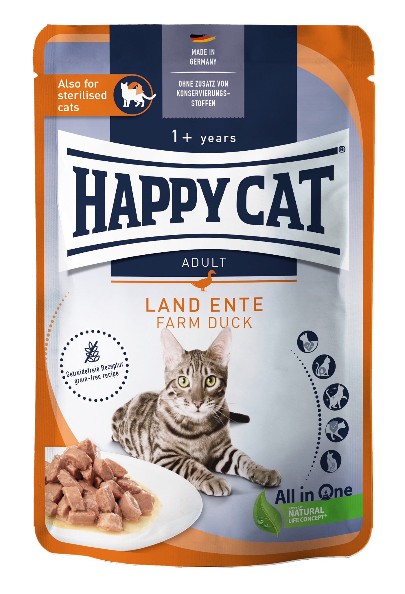 Happy Cat Culinary Land Ente mokra hrana v aluminijasti vrečki -  Raca 85 g (NOVA)