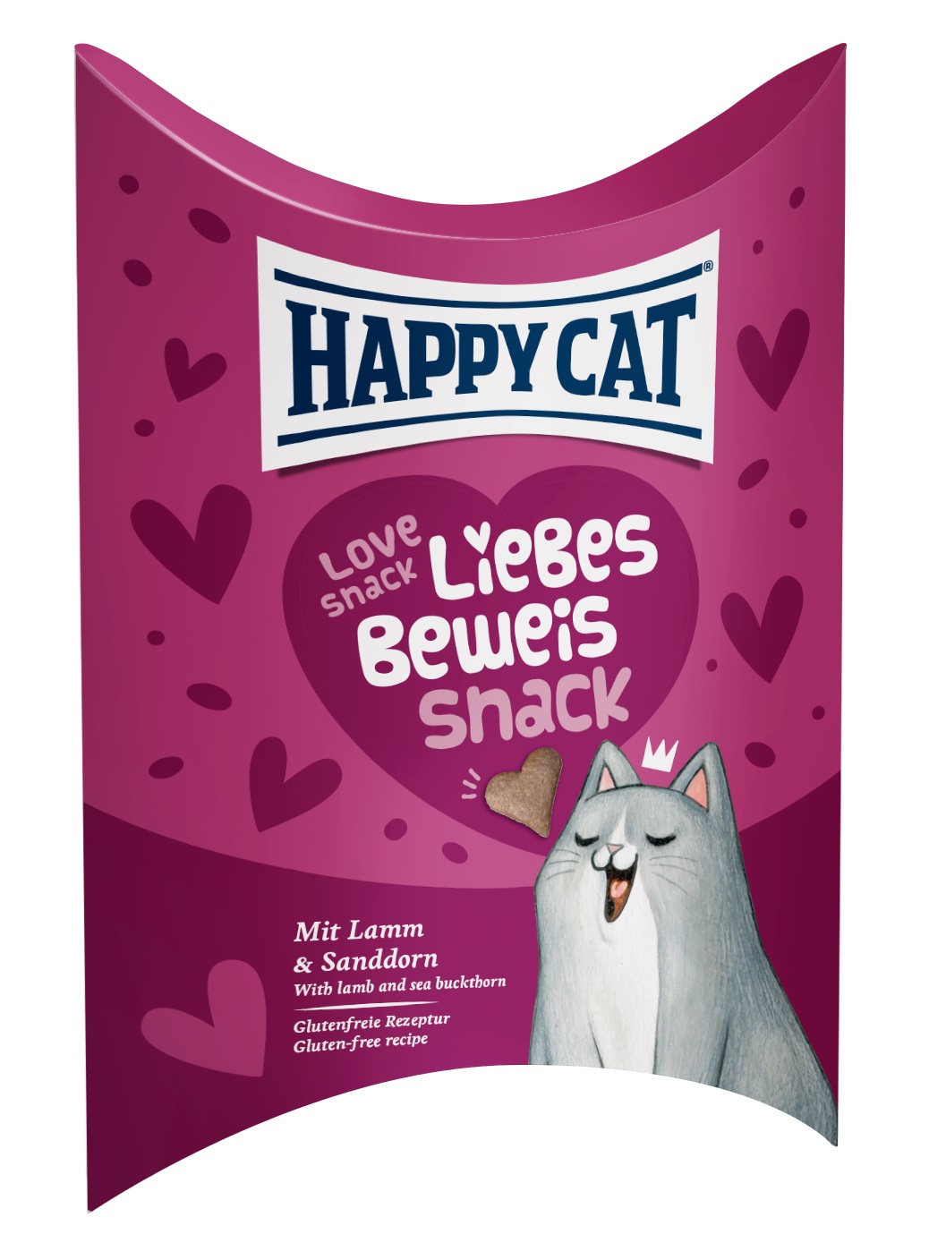 Happy Cat Love Snack Valentýnská pamlsek pro kočky - jehněčí 70 g