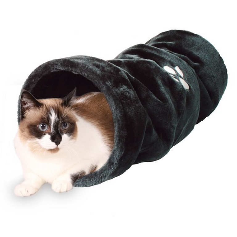 Trixie Tunel de pluș pentru pisici gri (TRX42982)