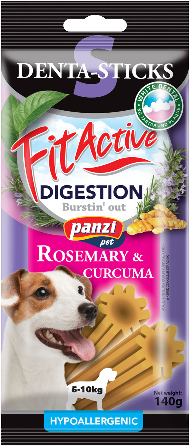 FitActive Hypoallergenic Denta-Sticks Digestion poslastica za pse - ružmarin i kurkuma S - 140 g