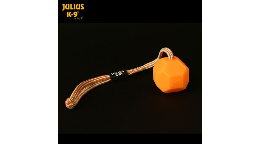 Julius-K9 Fluoreszierender IDC® Orange-Ball mit Seil, 60 mm Ø 60 mm (242-BLL-60-ORW)