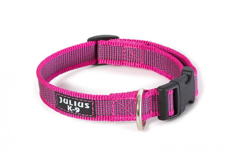 Julius-K9 Color & Gray pogumovaný pink obojek 39-65 cm / 25 mm (225CG-PN)