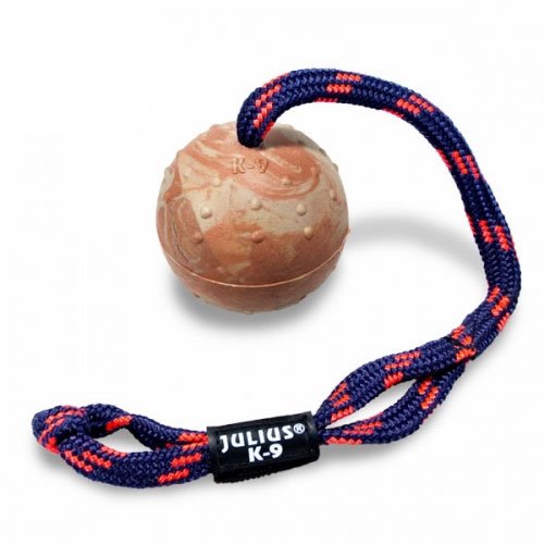 Julius-K9 IDC® Gummiball mit Schnur Ø 70 mm (242BLC-70)